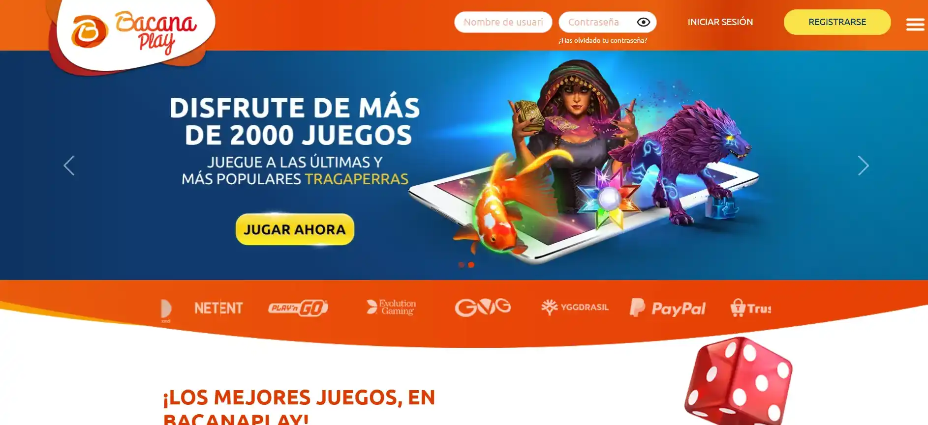 Más de 2000 juegos disponibles en BacanaPlay con tragamonedas populares